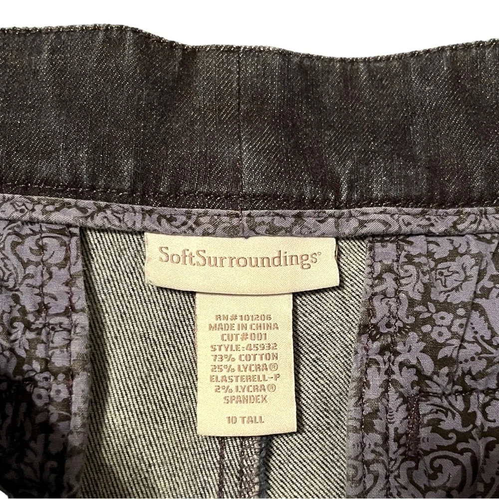 Soft Surroundings Dark Blue Wash Denim Trousers Size 10 Tall